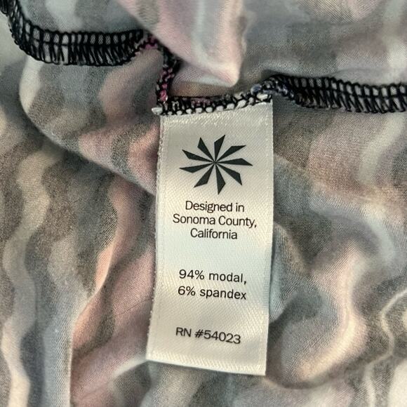 Athleta Santorini Thera Modal Pink Blue White Wavy Stripe Jersey Dress size M - Picture 8 of 9